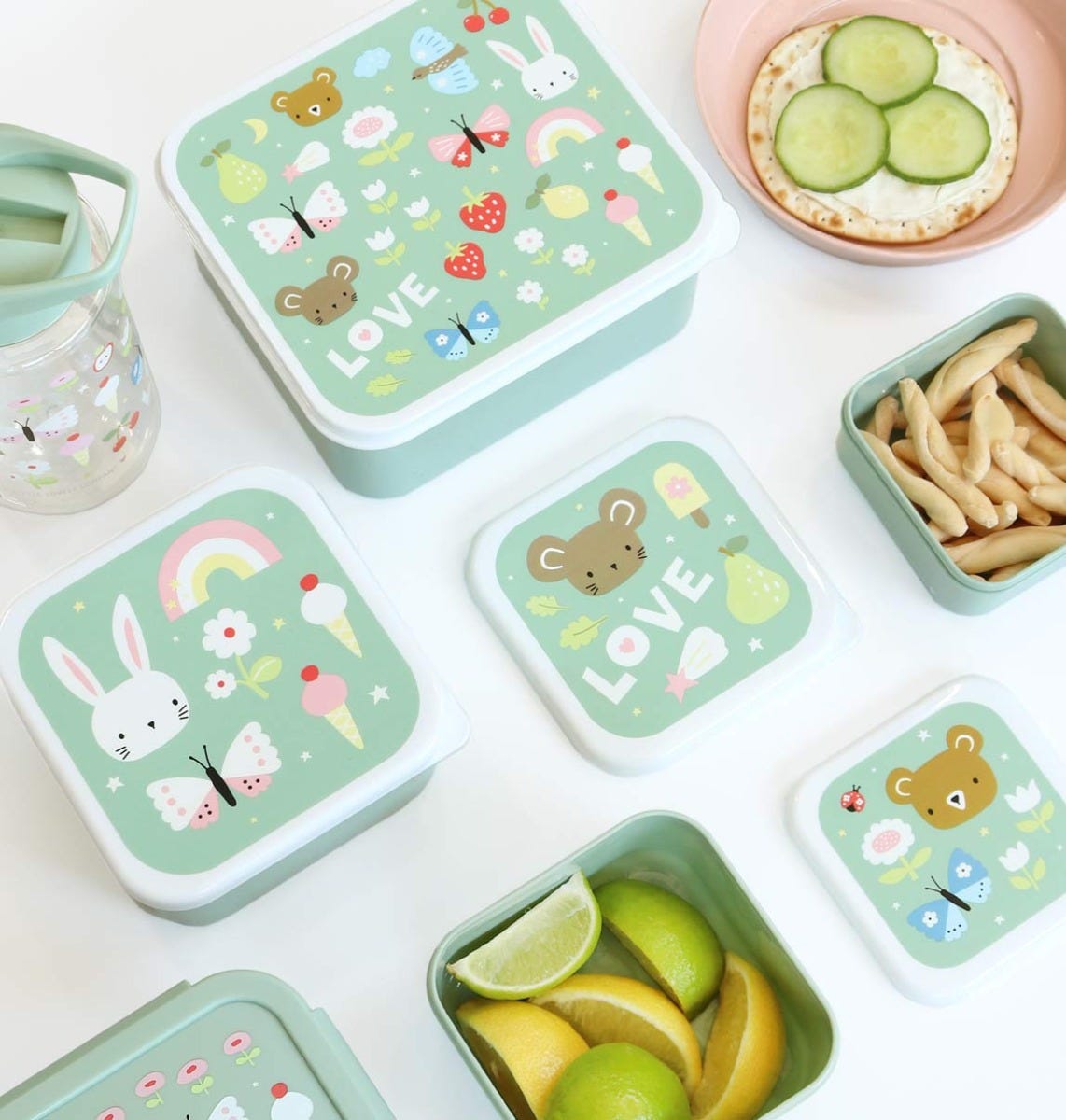 Lot de 4 boîtes repas et goûter - Joy