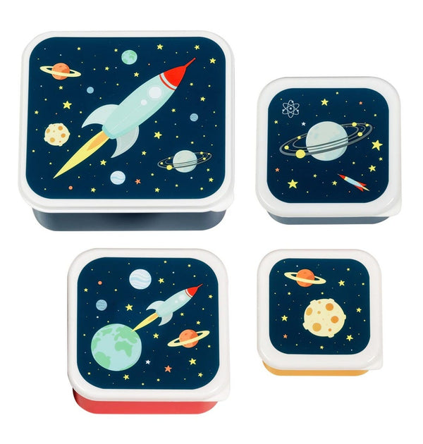 Lot de 4 boîtes repas et goûter - Espace – A Little Lovely Company
