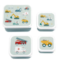 Lot de 4 boîtes repas et goûter - Véhicules