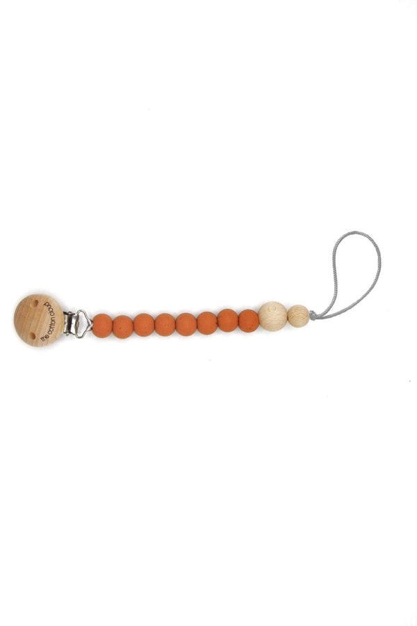Schnullerkette Round aus Silikon Caramel