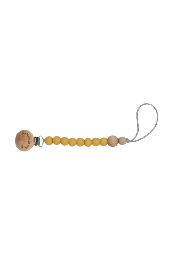 Schnullerkette Round aus Silikon Mustard