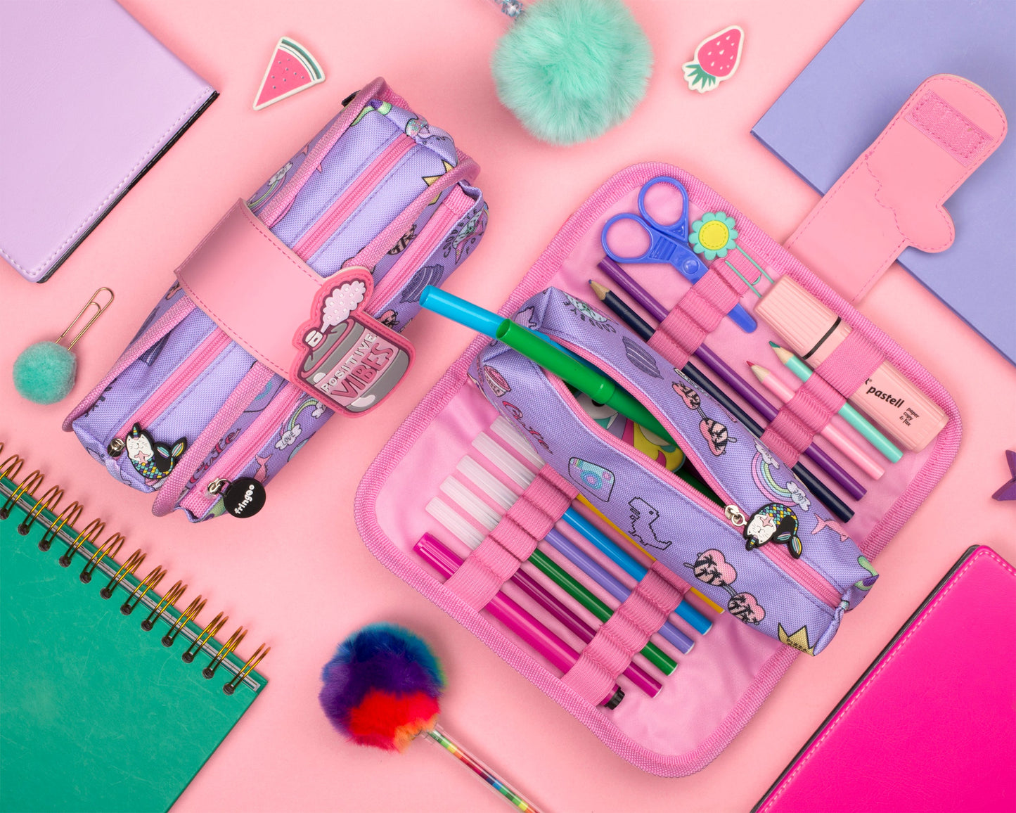 Silicone Patch Positive Vibes Pencil Case