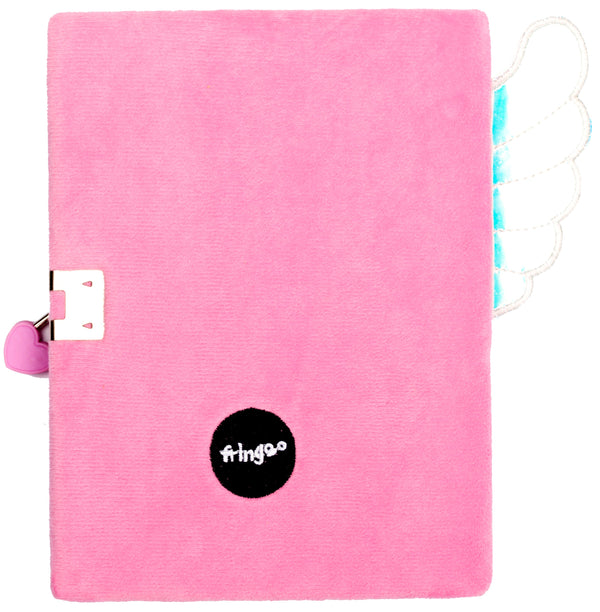 Carnet en peluche 3D – rose licorne Wings
