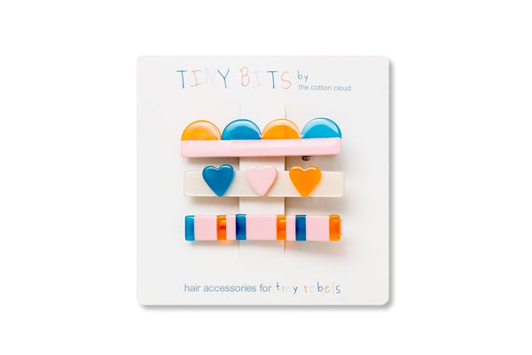 Hair clips 3-pack retro