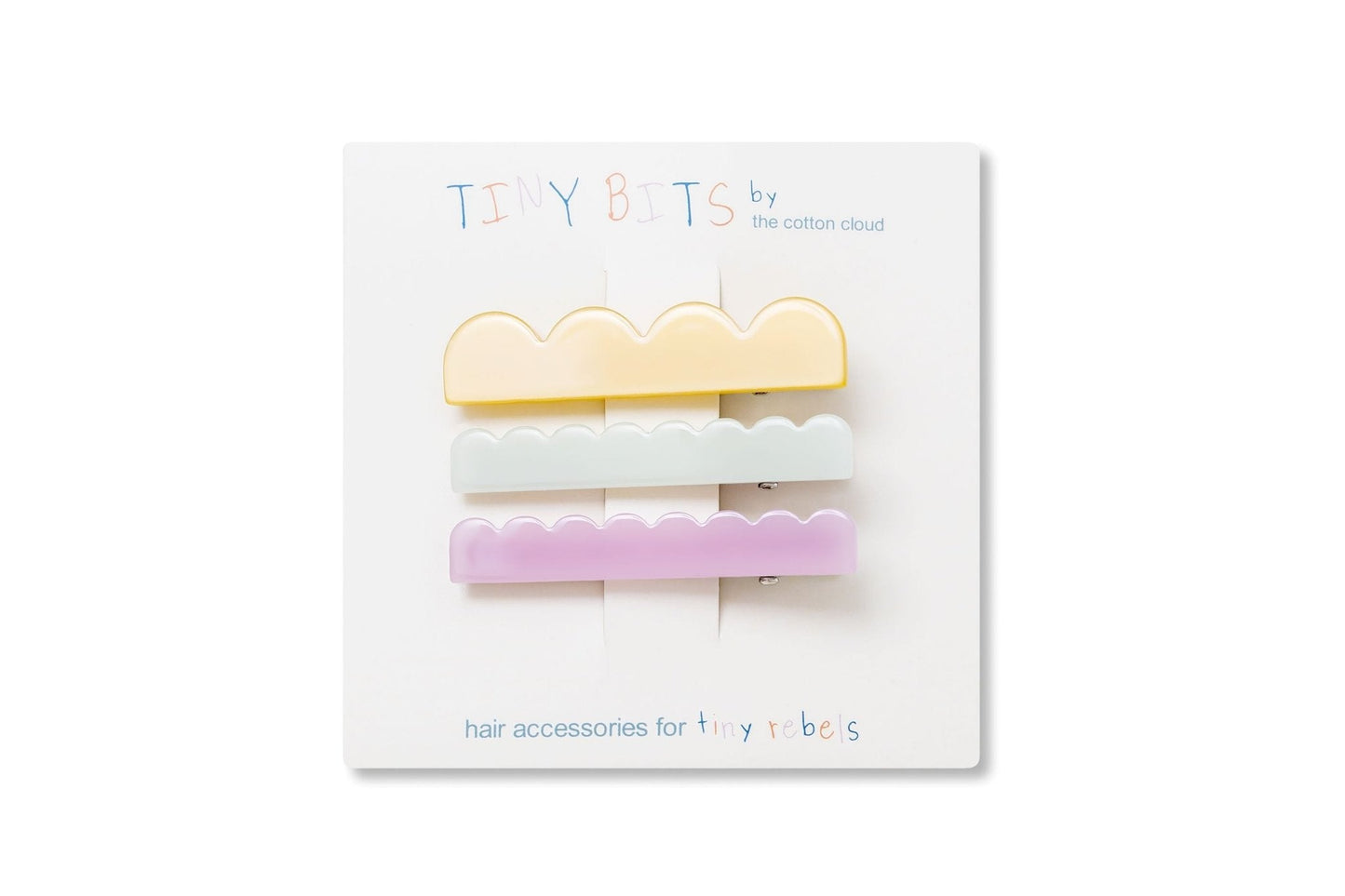 Hair Clips 3-Piece Set Waves Pastel