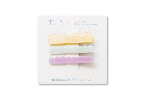Hair Clips 3-Piece Set Waves Pastel