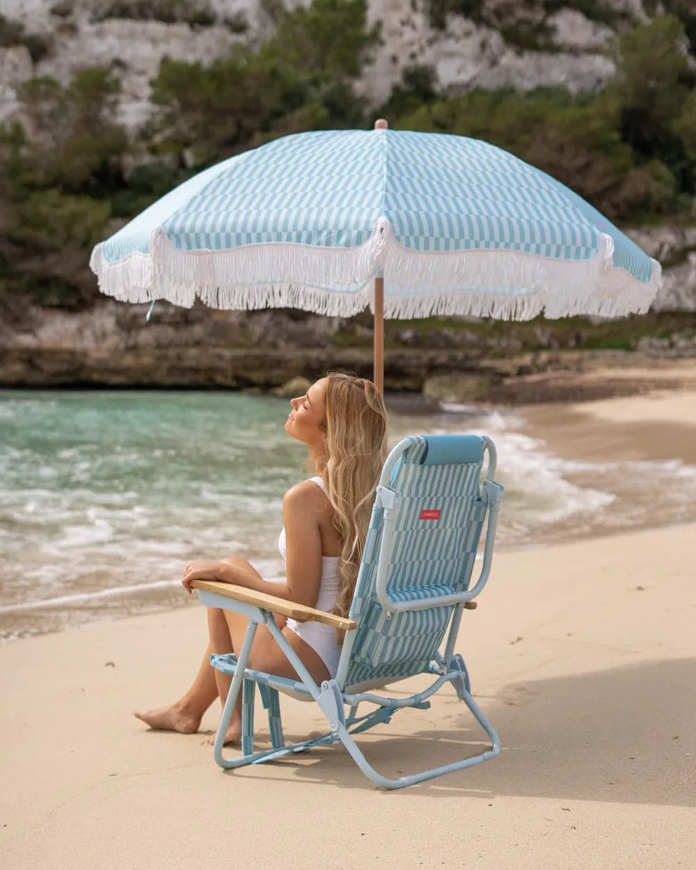 Blue folding beach chair - ODIN