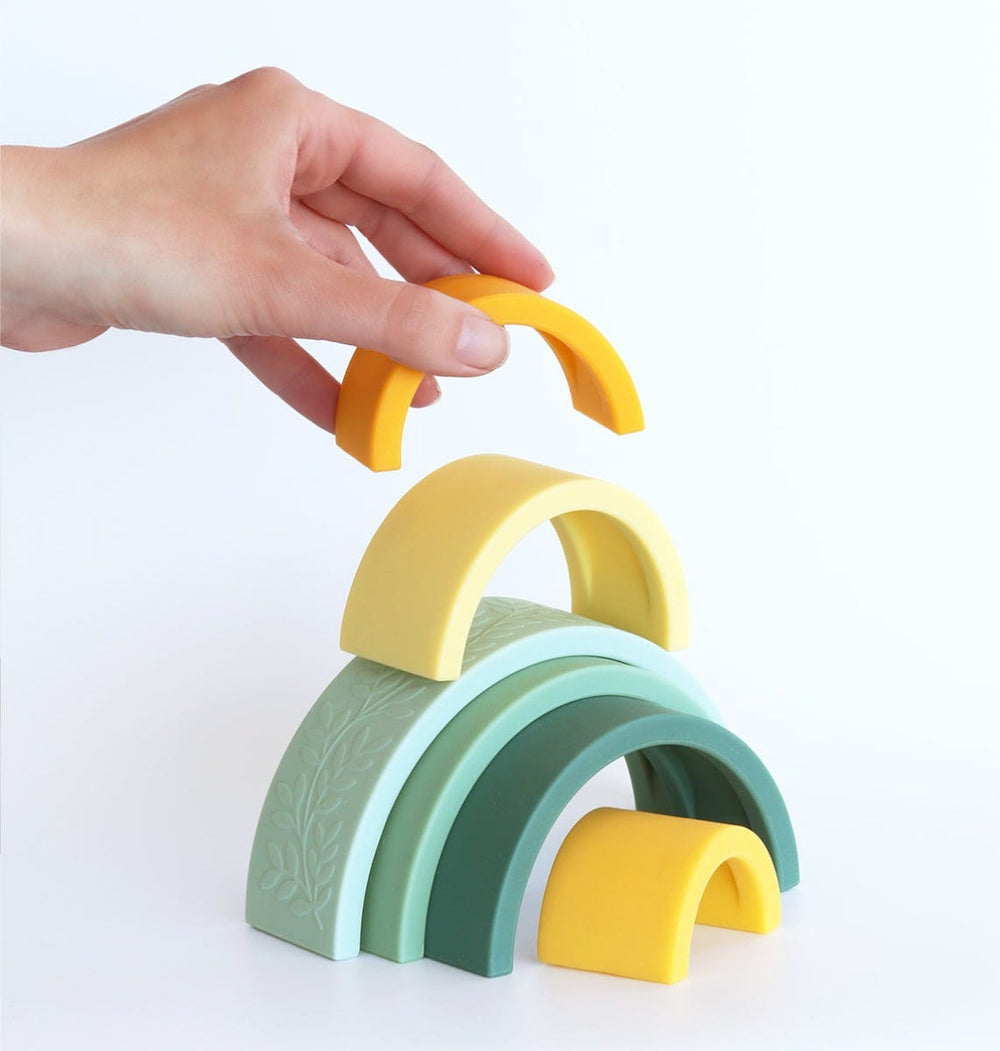 Arc-en-ciel à empiler en silicone - Sauge