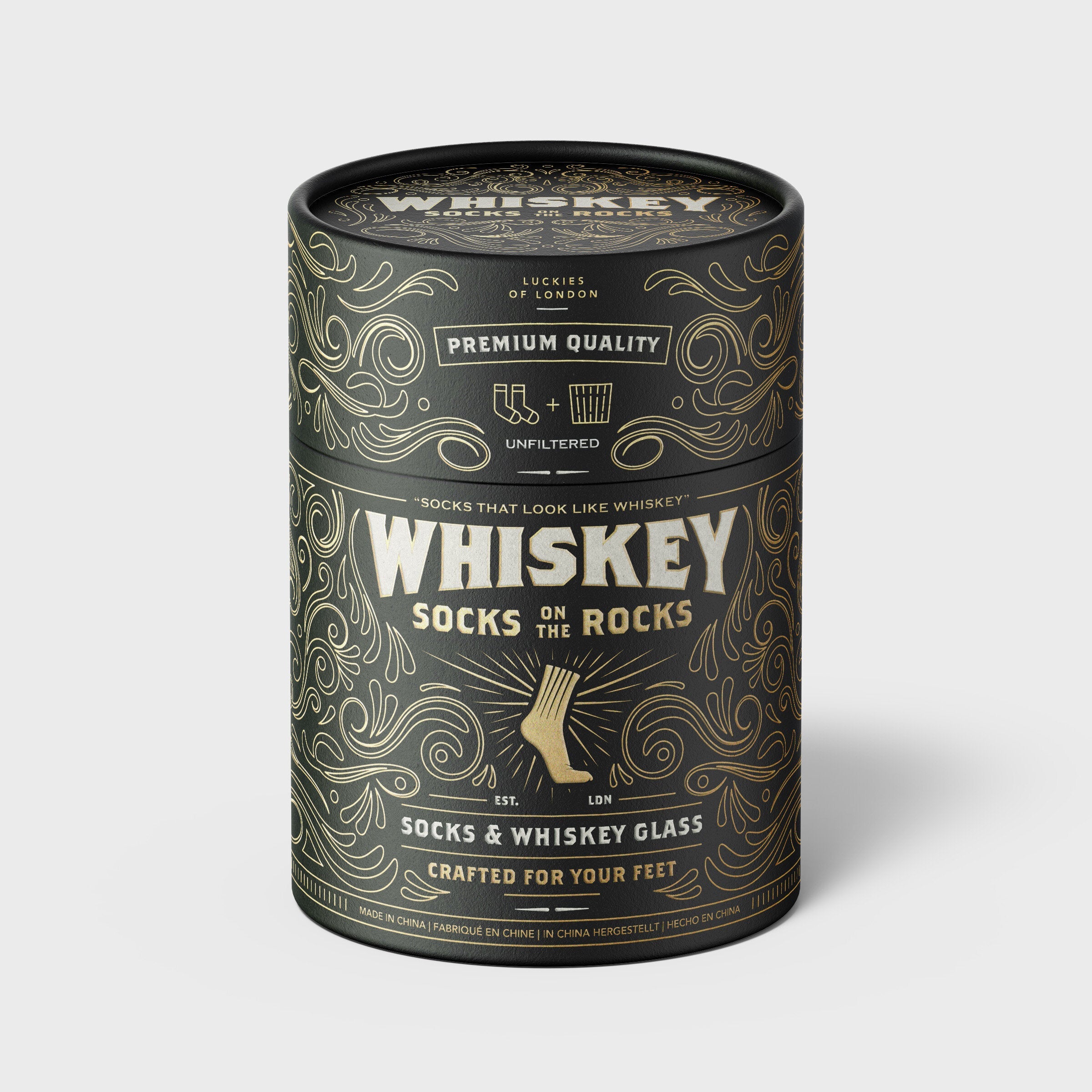 "Whiskey Socks On The Rocks" Gift Set - Glass + Socks