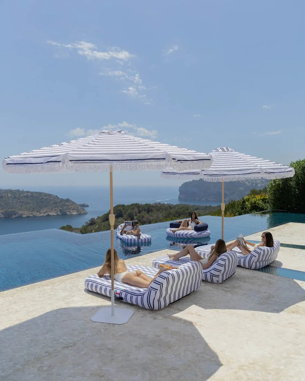 Blue outdoor umbrella - DORIA
