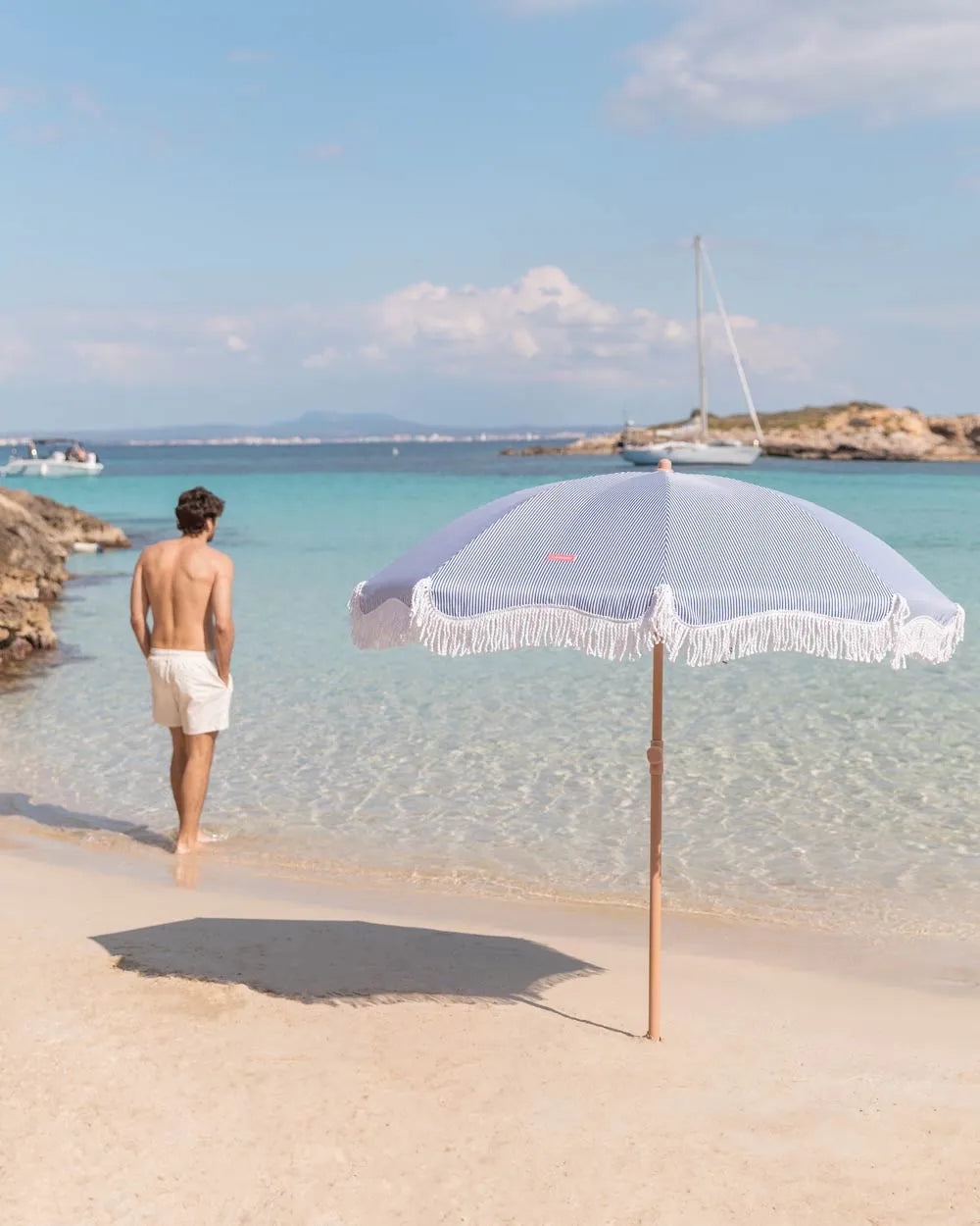 Blue outdoor parasol - MARION