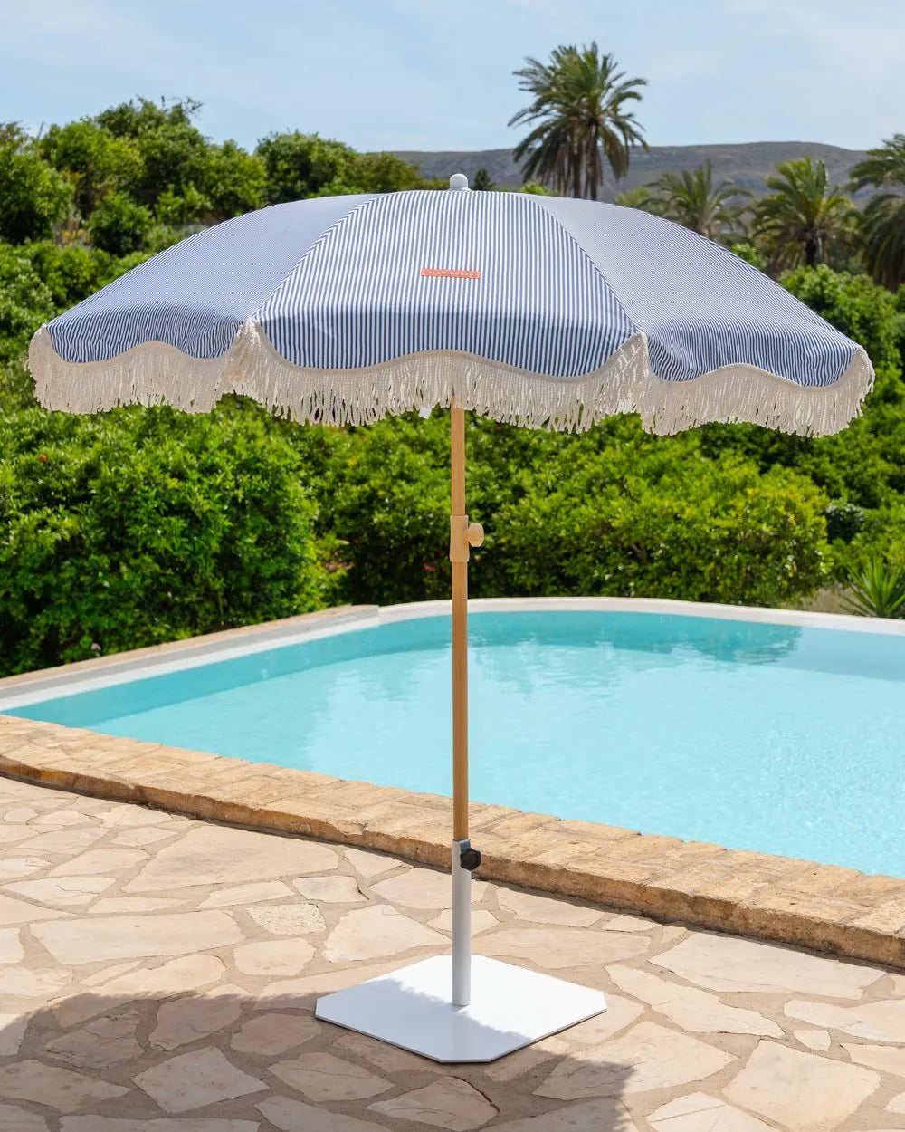 Fine-striped outdoor umbrella - CAPRI