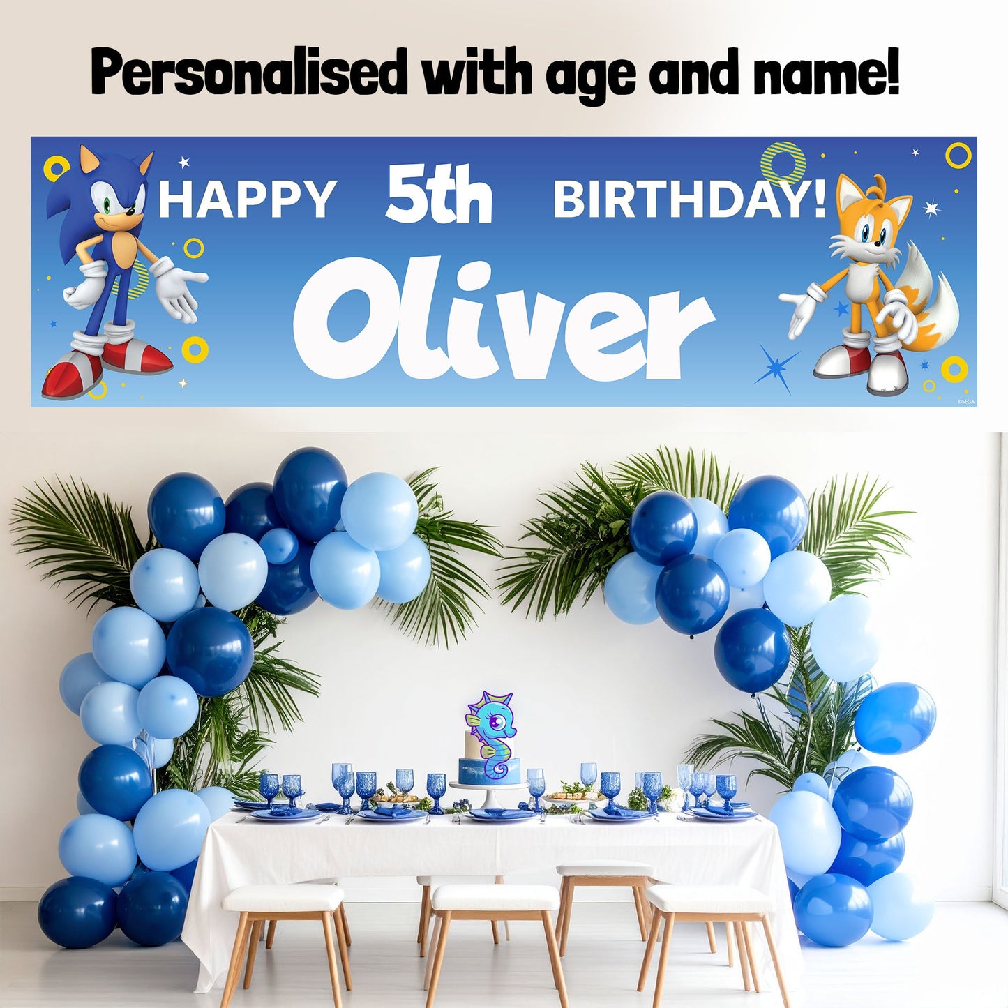 Sonic The Hedgehog Personalized Birthday Banner