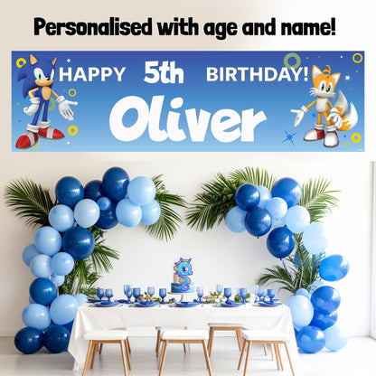 Sonic The Hedgehog Personalized Birthday Banner