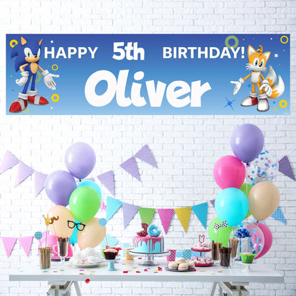 Sonic The Hedgehog Personalized Birthday Banner