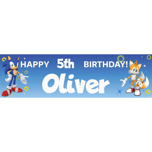 Sonic The Hedgehog Personalized Birthday Banner