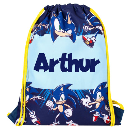 Official Sonic the Hedgehog PE Sac à cordon, with your child's full name.