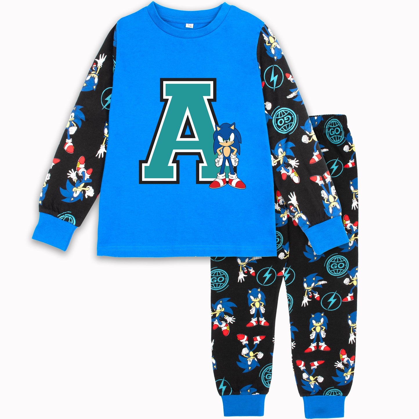 Sonic The Hedgehog Personalized Pyjama for boys Long Sleeve 100% Cotton