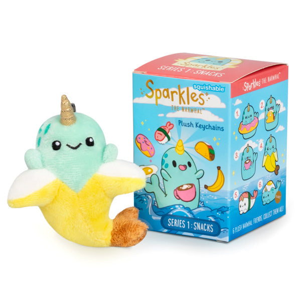 Blind Box Squishable – Sparkles le Narval, Série 1 « Snacks »