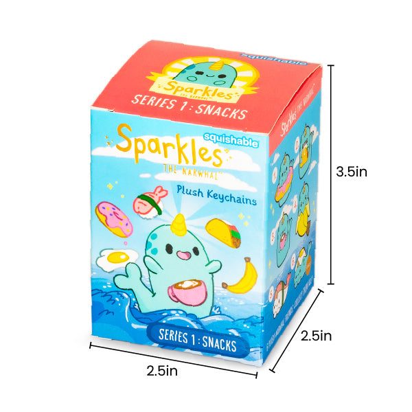 Blind Box Squishable – Sparkles le Narval, Série 1 « Snacks »