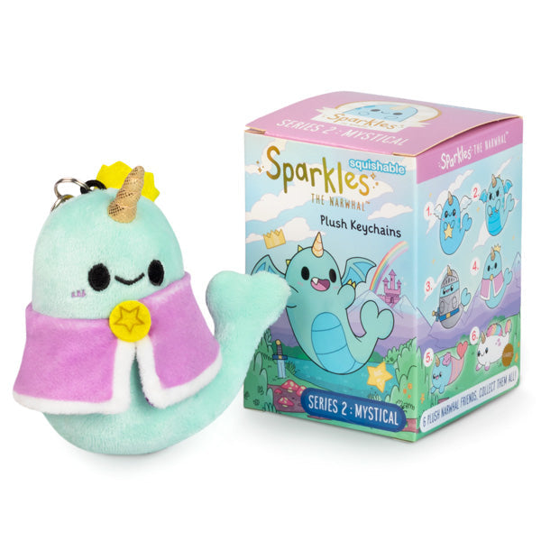 Blind Box Squishable – Sparkles le Narval, Série 2 « Mystical »