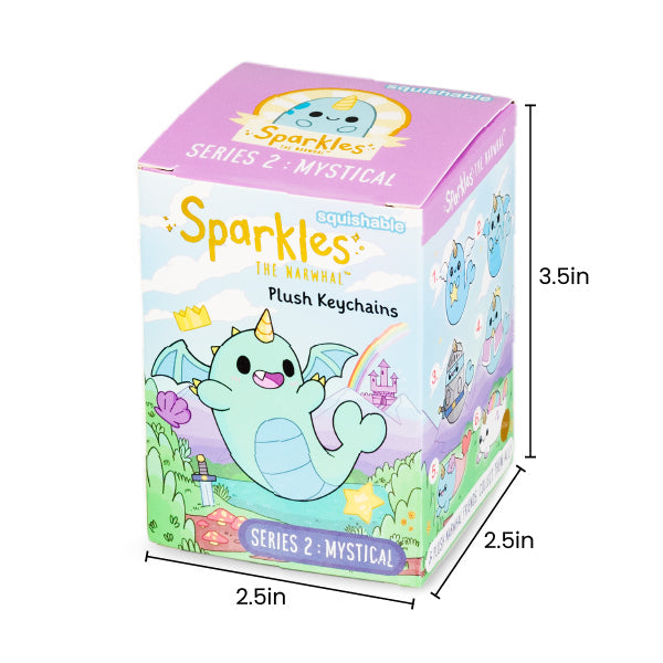 Blind Box Squishable – Sparkles le Narval, Série 2 « Mystical »