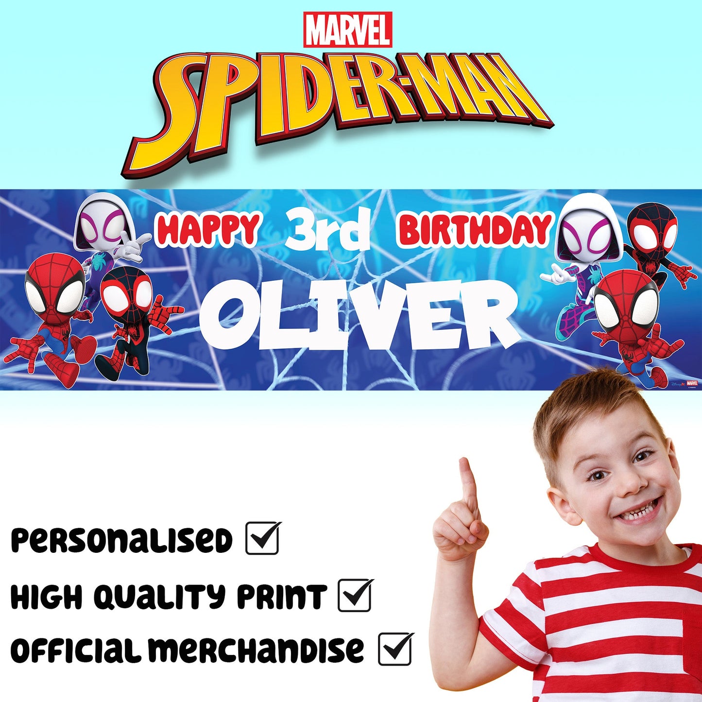 Marvel Spidey Personalized Birthday Banner