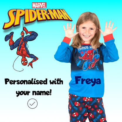 Marvel Spider-Man Christmas Personalised Pyjamas - Blue