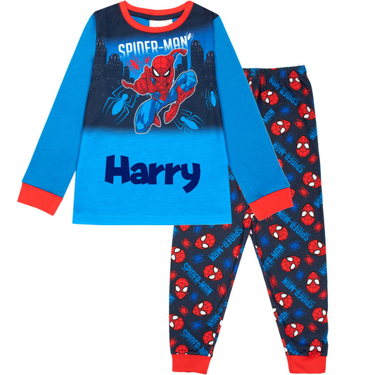 Marvel Spider-Man Christmas Personalised Pyjamas - Blue