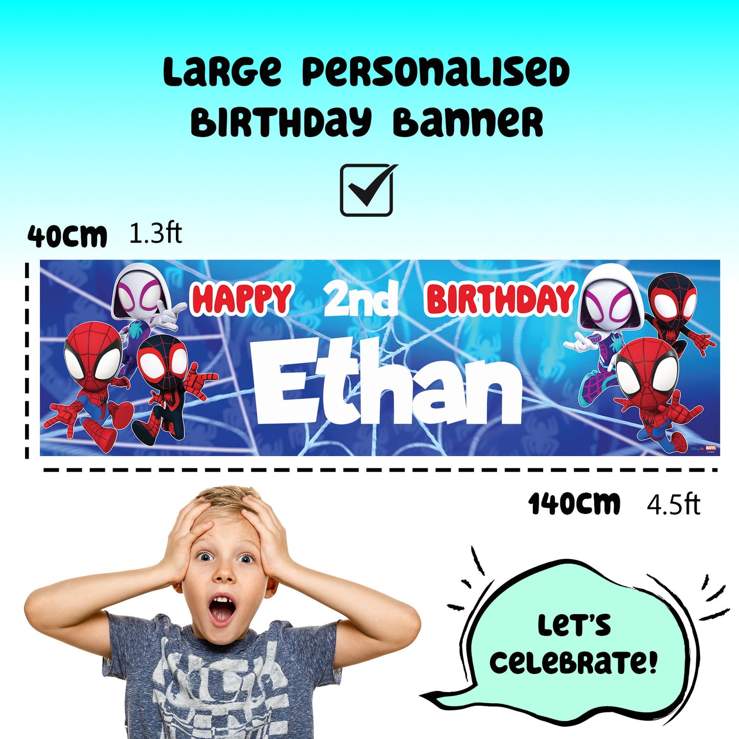 Marvel Spidey Personalized Birthday Banner