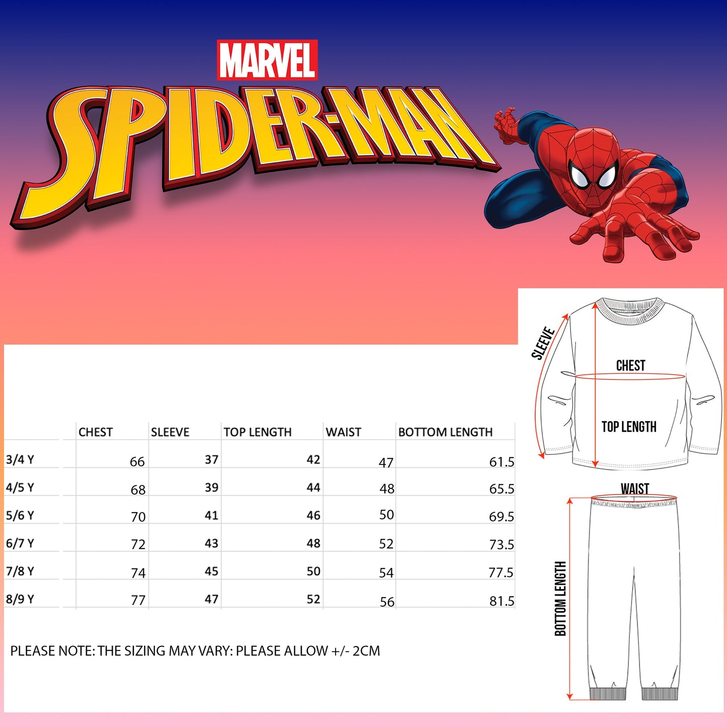 Marvel Spider-Man Christmas Personalised Pyjamas - Blue