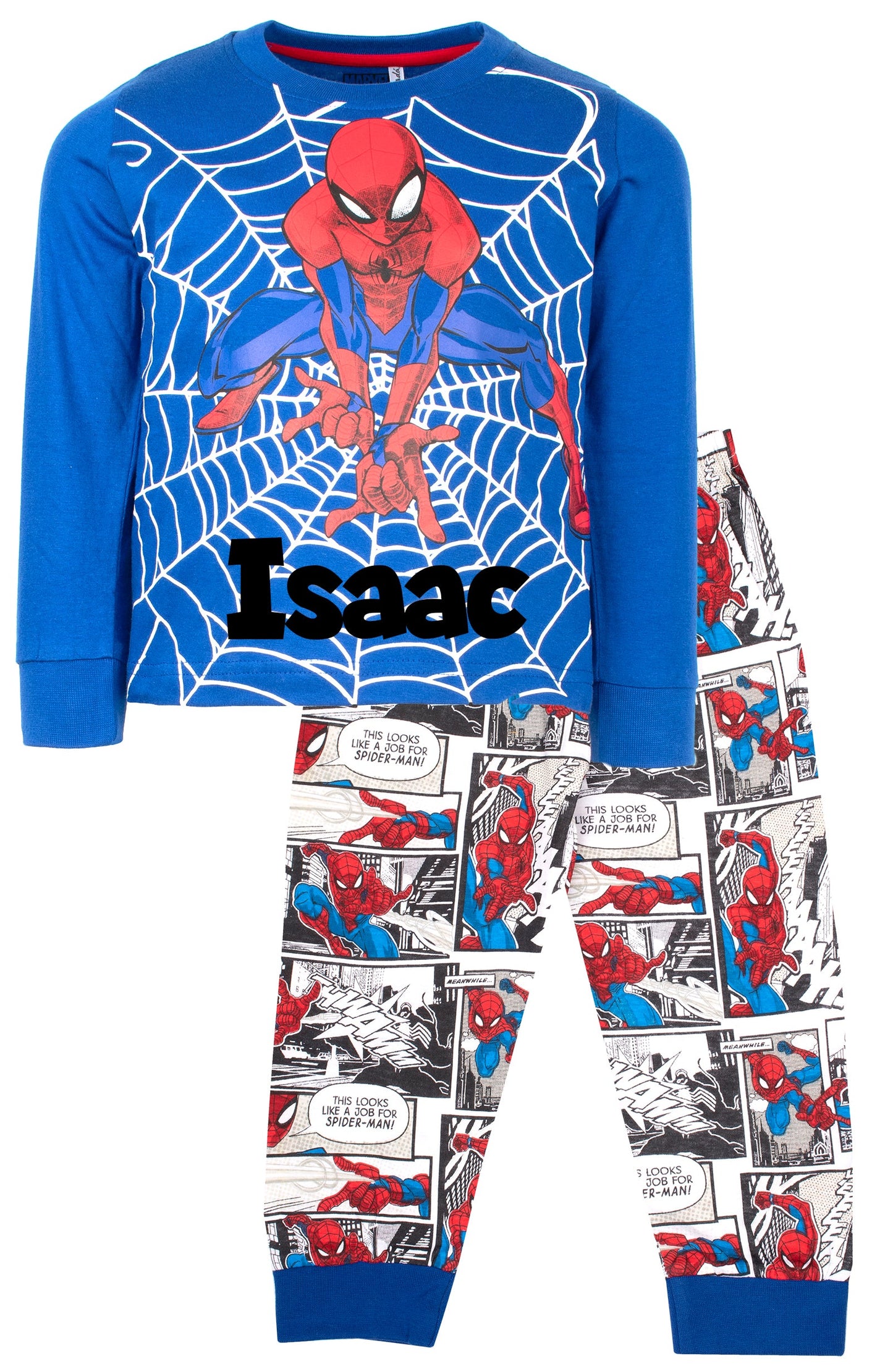 Personalised Pyjama Set Spider-Man - Blue