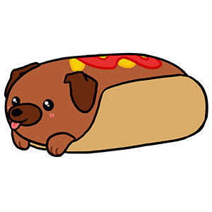 Peluche Squishable – Teckel Hot-Dog