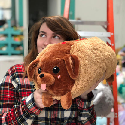 Peluche Squishable – Teckel Hot-Dog