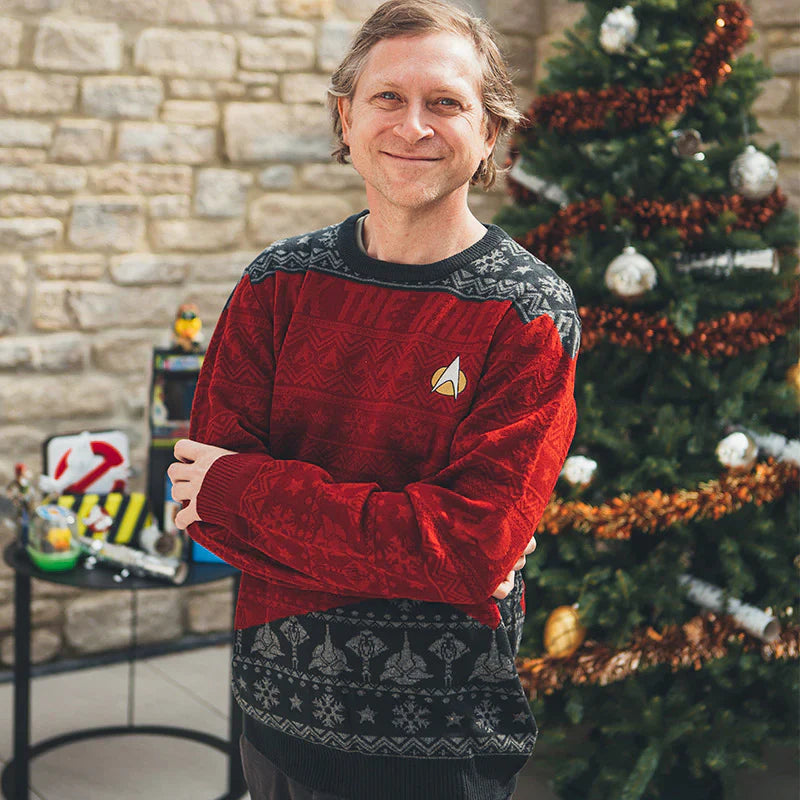 Pull de Noël Star Trek Rouge