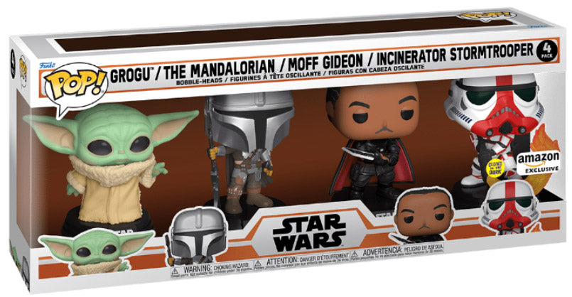 Confezione da 4 statuette di Star Wars: Mandalorian Holiday