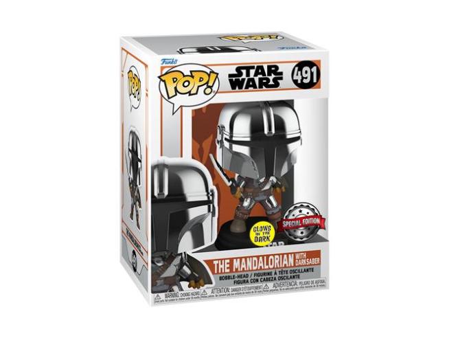 Pop! The Mandalorian con Darksaber (Metallico/Blu)