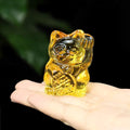 Statuette Chat Chanceux Jaune