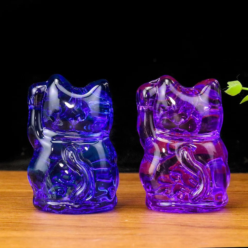 Purple Lucky Cat Statuette
