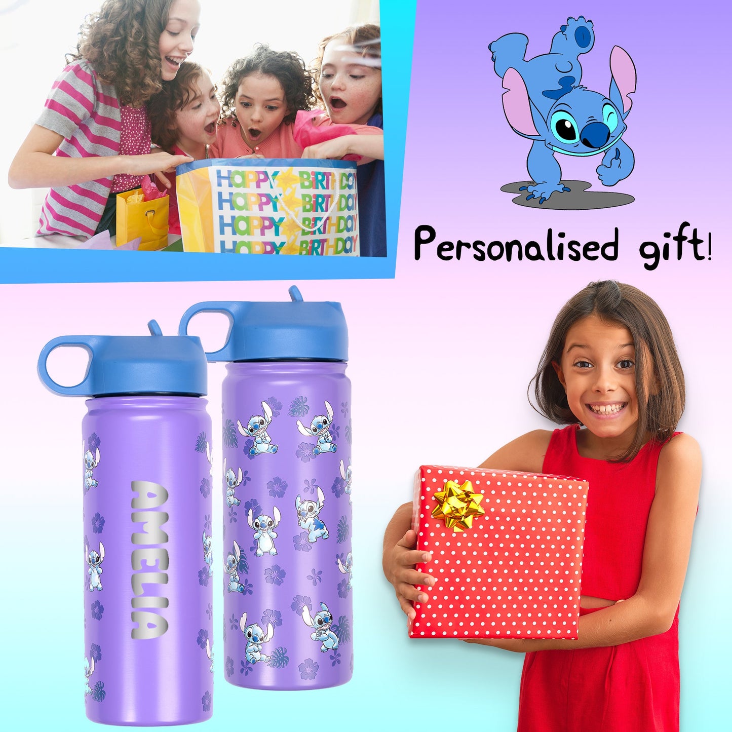 Personalized Bottle - Stitch