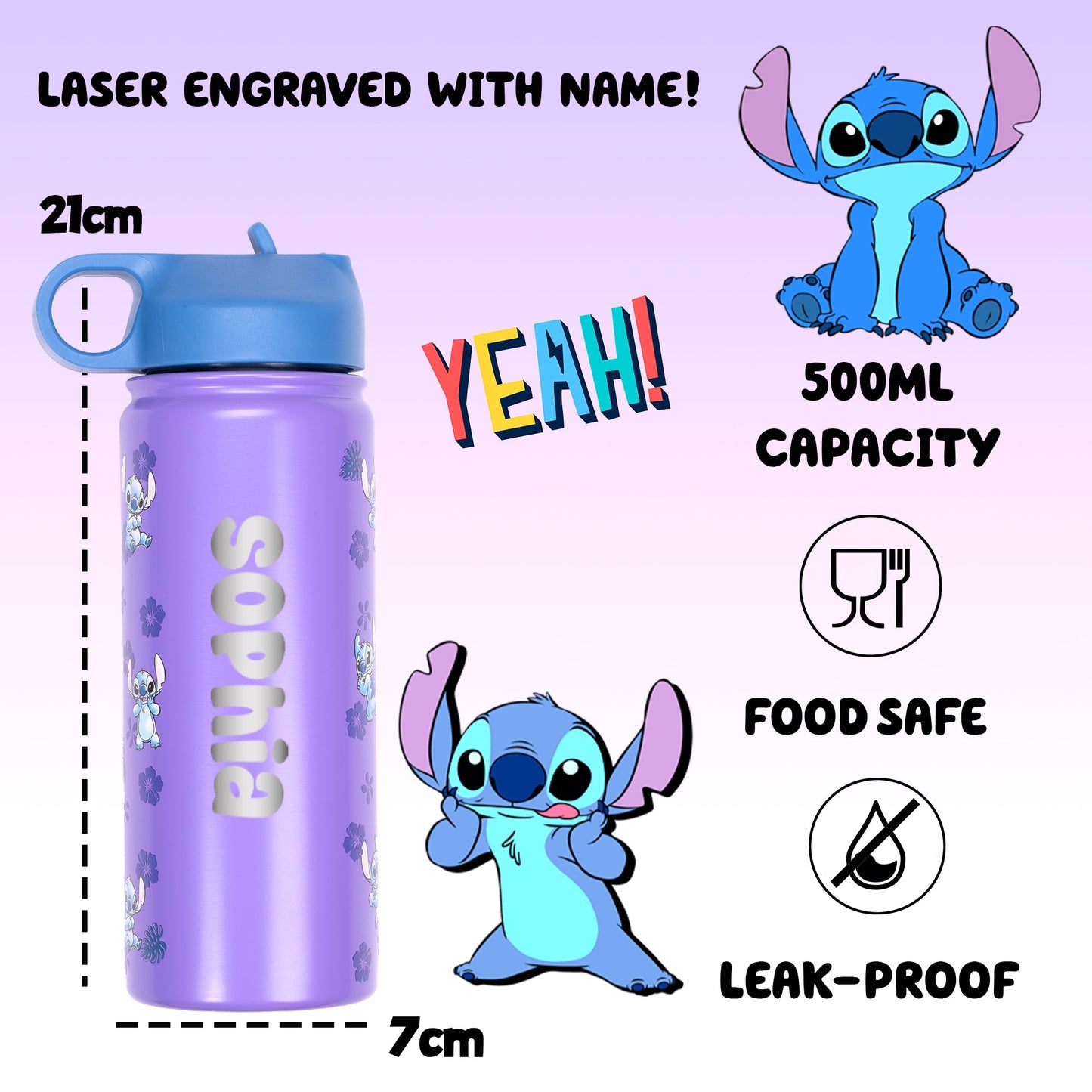 Personalized Bottle - Stitch