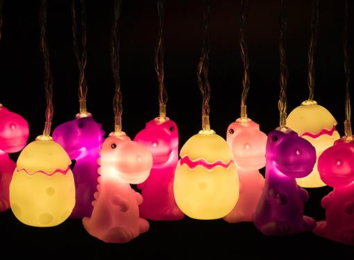Guirlande Lumineuse Dinosaure Rose
