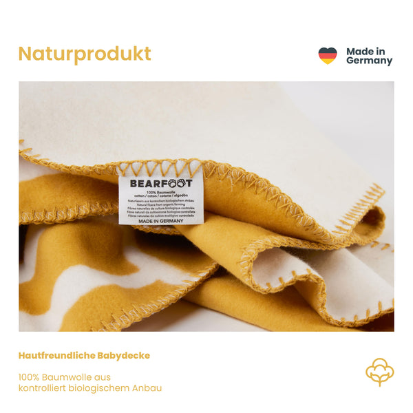 Organic cotton baby blanket, Made in Germany, Sun-yellow