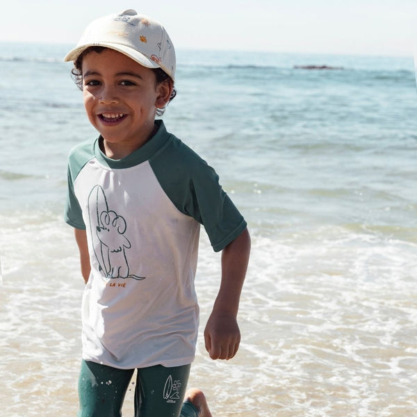 Short-Sleeved Swim T-Shirt - Green - Surfer