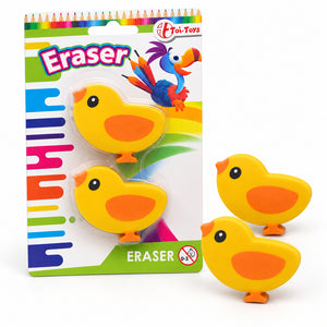 Lot de 2 Gommes Poussin