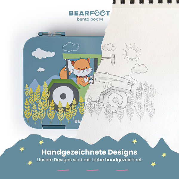 Kids' Lunchbox with Compartments, Bento Box - Tractor