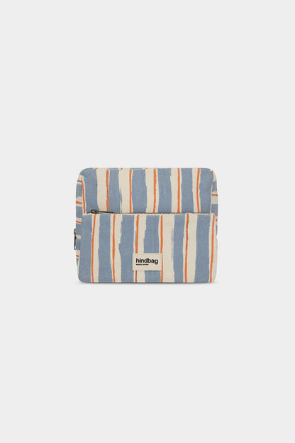 Trousse de toilette XL Alix Rayures Orange et Bleu