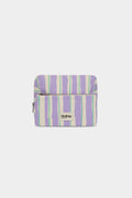 Trousse de toilette XL Alix Rayures Vert et Parme
