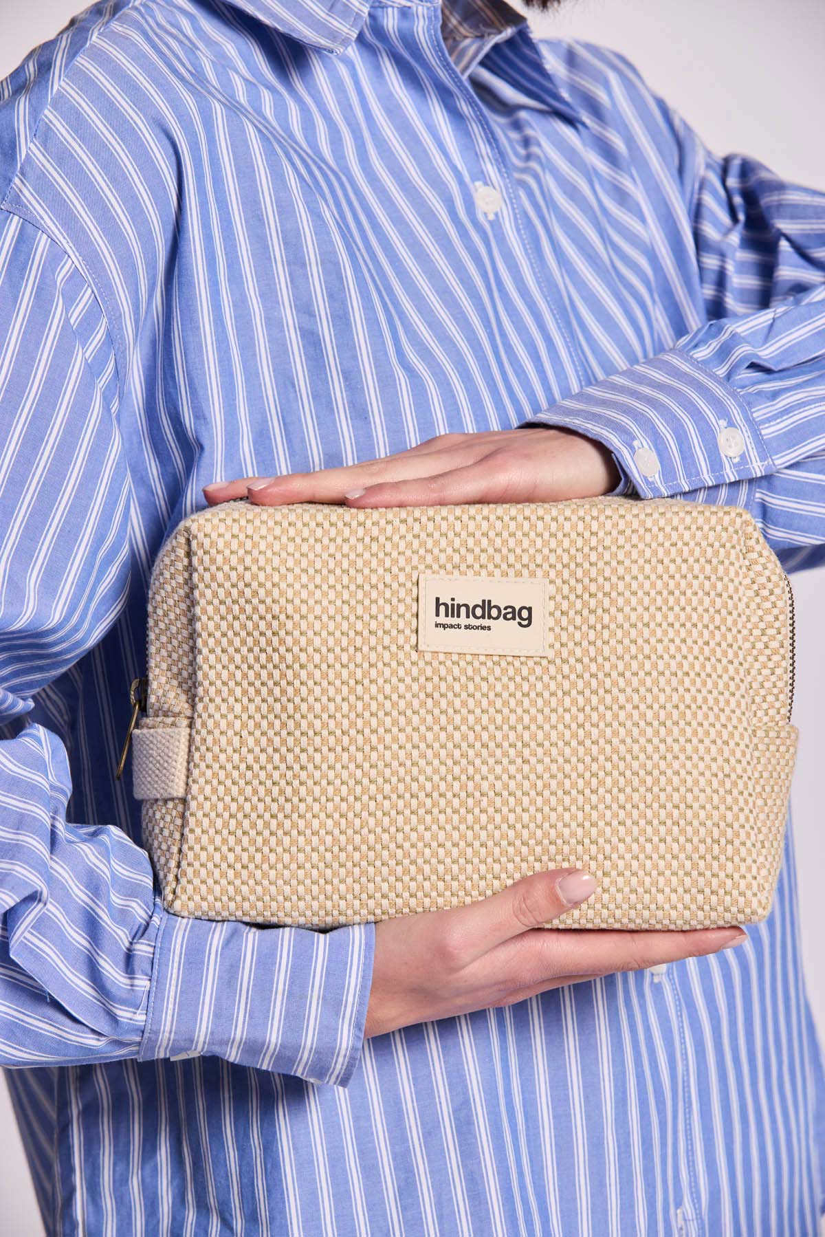 Leon nude Woven Wash Bag