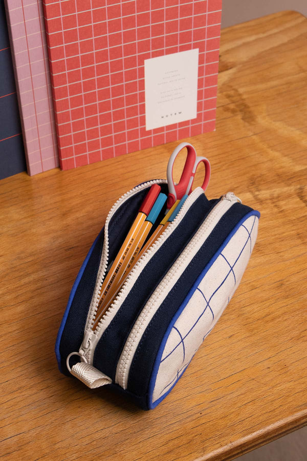 Malo Tricolour Checked Pouch